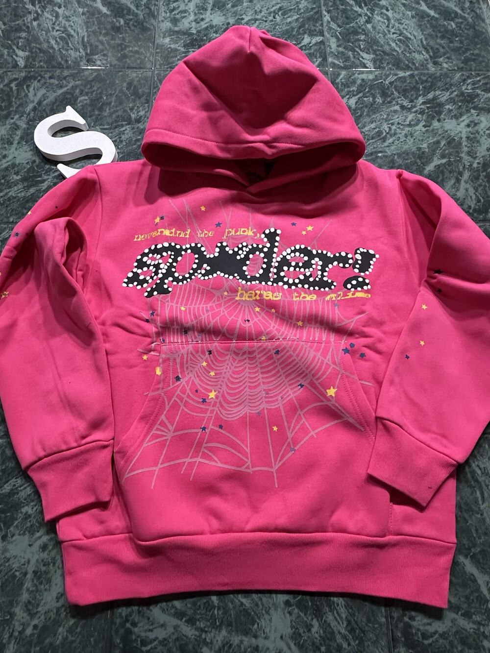 Sp5der Web Hoodie Pink Size S
